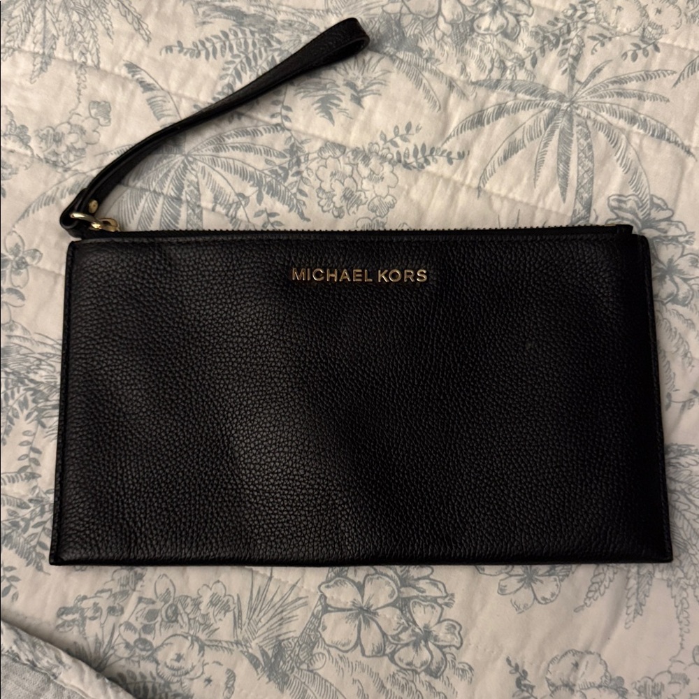 Michael Kors Black Textured Clutch